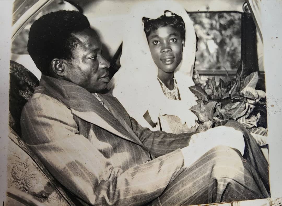 Pa. Ogunor and his bride on their wedding day