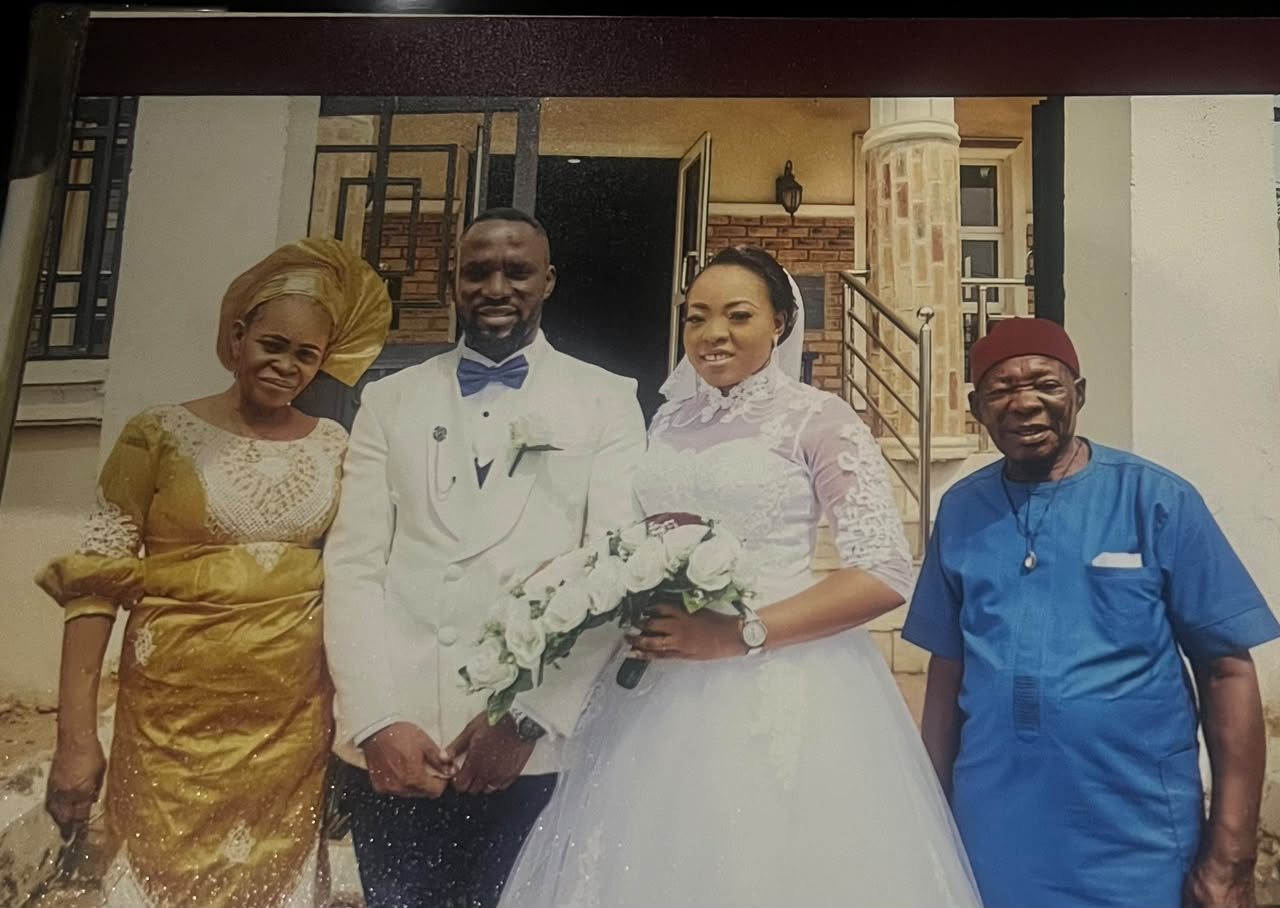 Pa. Ogunor with family at Ebuka's wedding
